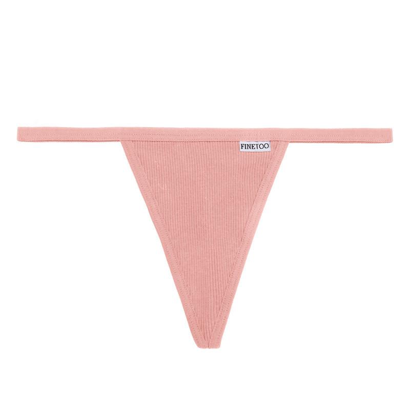 FINETOO Cotton Thongs Women Sexy T-Back Underpants Comfortable G-string Underwear M-XL  Soft Lingerie