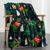 One Christmas dinosaur and snowman print blanket machine washable for all seasons sofa bed blanket home dcor camping as a gift.