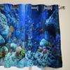 Modern Window Curtains for Living Room Blue Ocean Coral Small Fish Curtains for Child Bedroom Kitchen Decor Blinds Drapes