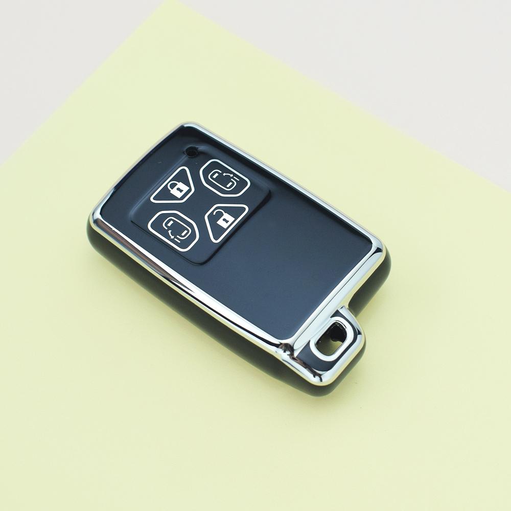 Silver Edge 4/5 Buttons TPU Car Key Case Cover Remote Fob Shell Holder for Toyota RAV4 Premio Auris Rukus Vanguard Estima Alphard Vellfire