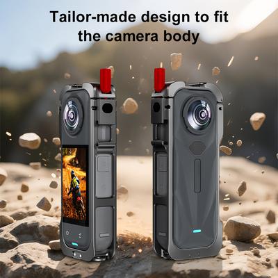 Rabbit Cage with Lens Guard Quick Release Protective Case Cold Shoe Mount Action Camera Frame for Insta360 X5 Camera Accessories