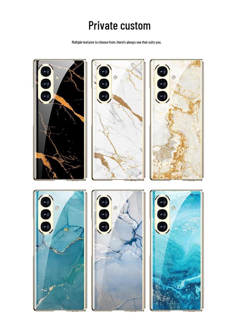 Heart of the World: Electroplated Samsung Z Fold7 Glass Case - Trendy, Simple Style Protective Cover