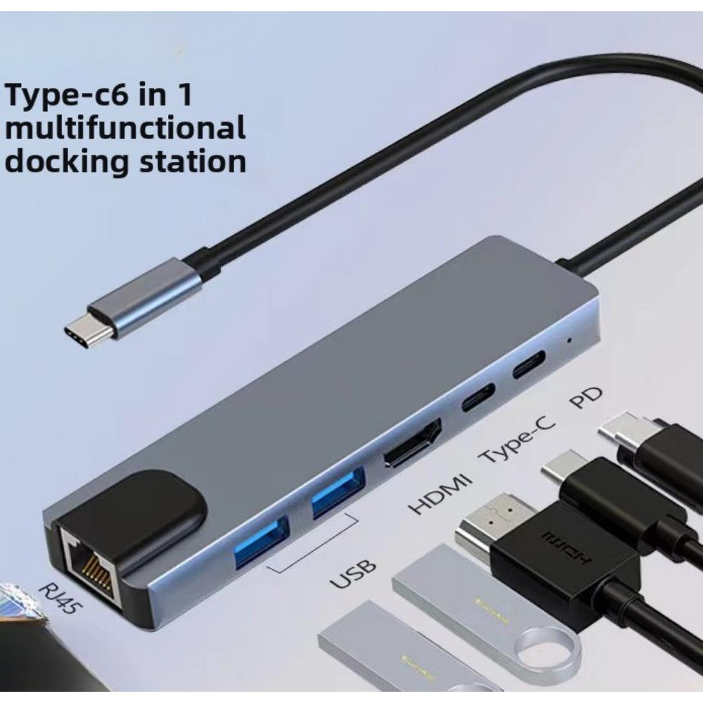 8 In 1 Type C Docking Station for Laptop USB C Hub with HDMI USB Ports Multi Function Adapter for Phone PC MacBook