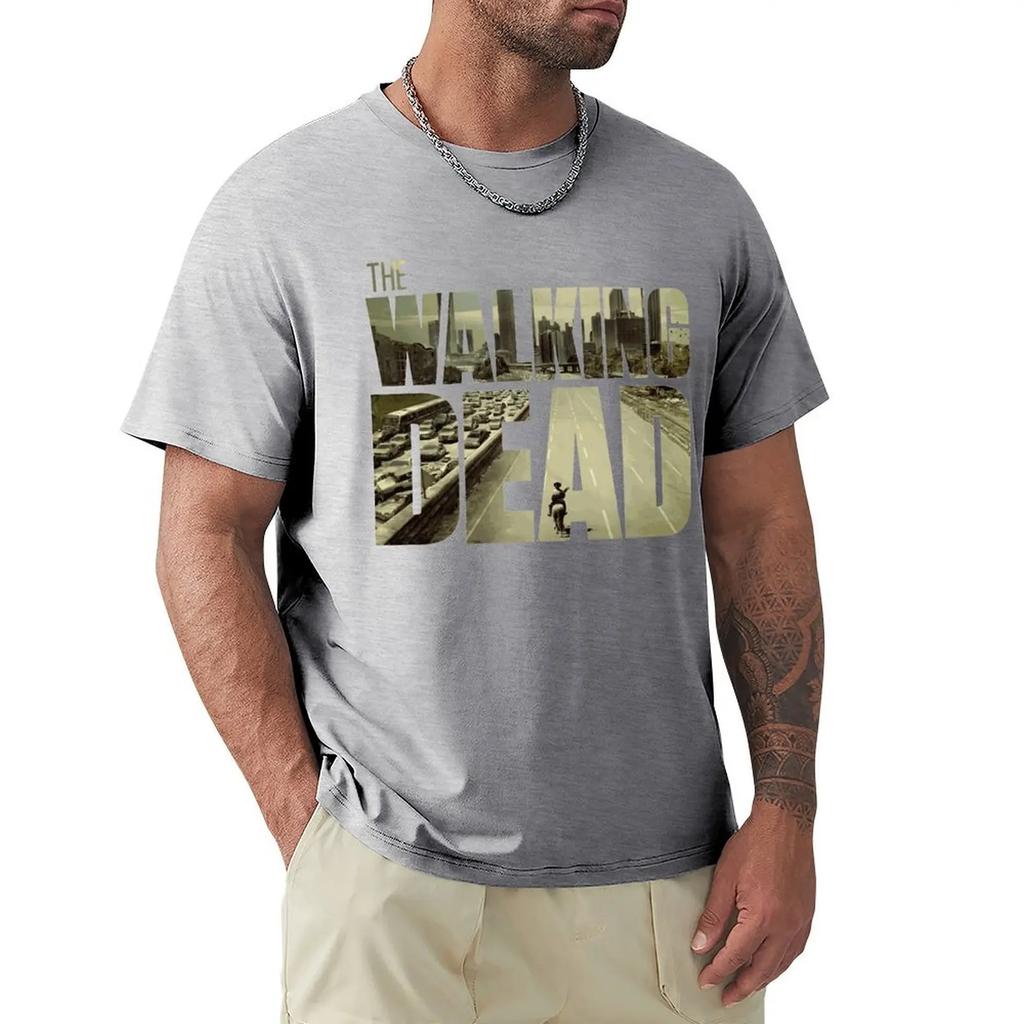 The Walking Dead T Shirt Funky Man's Short Sleeve Cotton Tee Shirt Customized Boyfriend's Top Cool