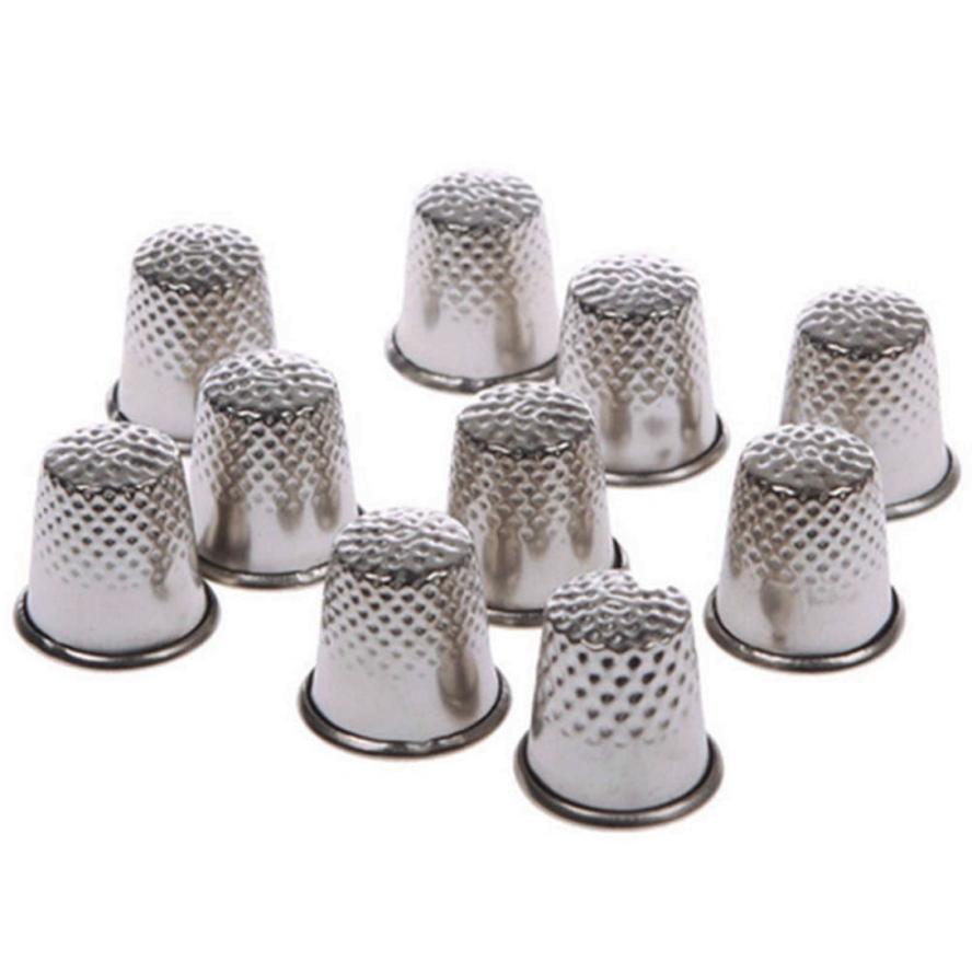 10 Pcs Antique Hard Metal Brass Sewing Thimble Needles Partner Finger Protector DIY Sewing Tools