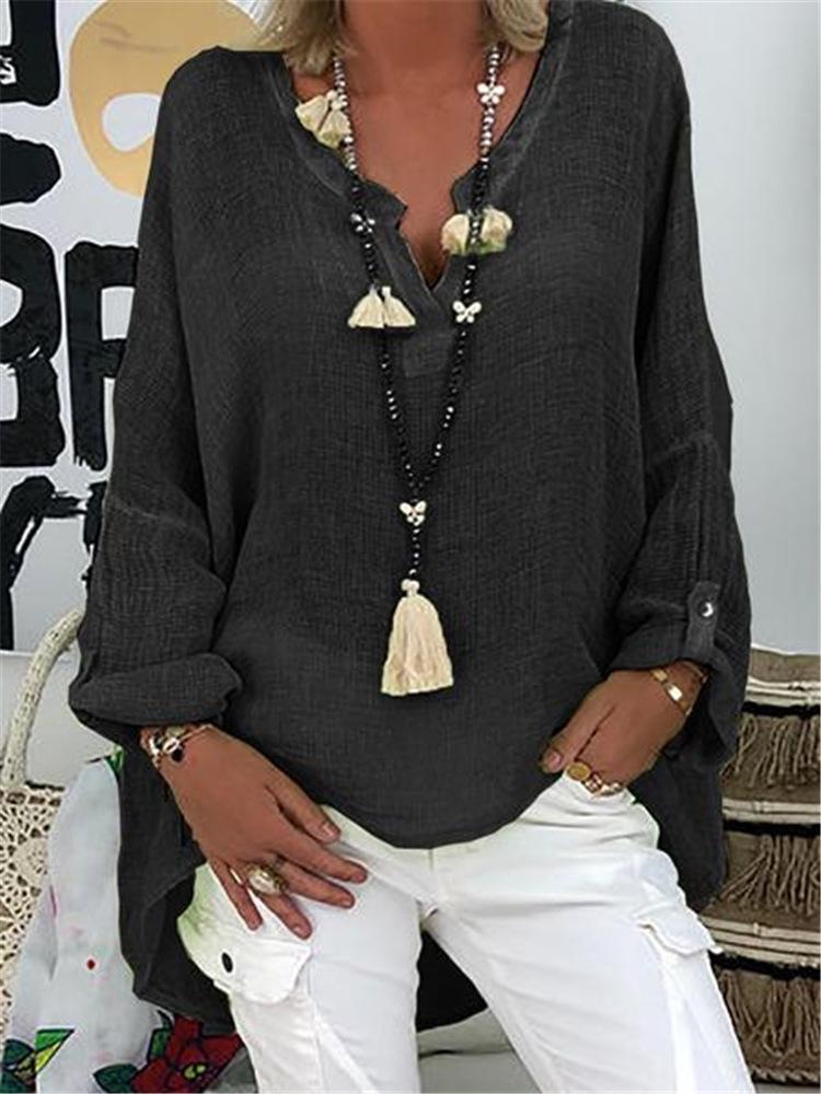 Nová jednobarevná trička s dlouhým rukávem