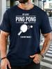 Minimal Ping Pong Paddle Text Lucky Shirt Art Print Unisexs Light Cotton Short Sleeve Loose Fit Table Sports Humor Casual T Shirt