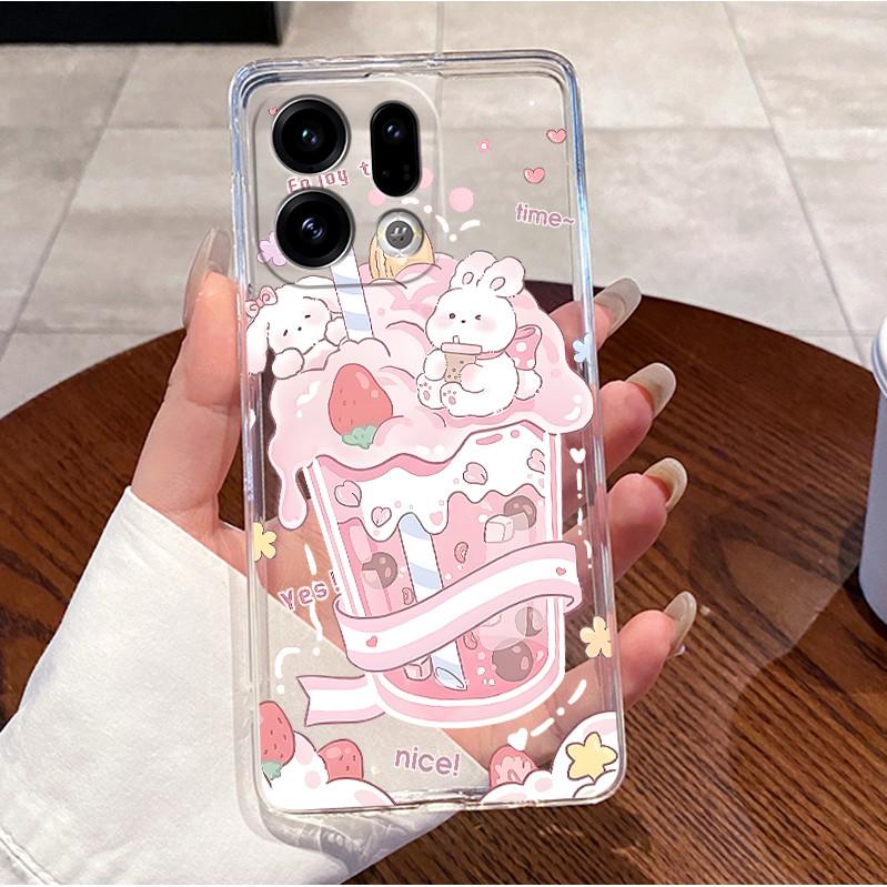 Case For OPPO Find X9 Pro 5G Clear Luxury Cute Love Rabbit Funny Slim Soft TPU Silicone Cover For OPPO FindX9 X9Pro Phone Case