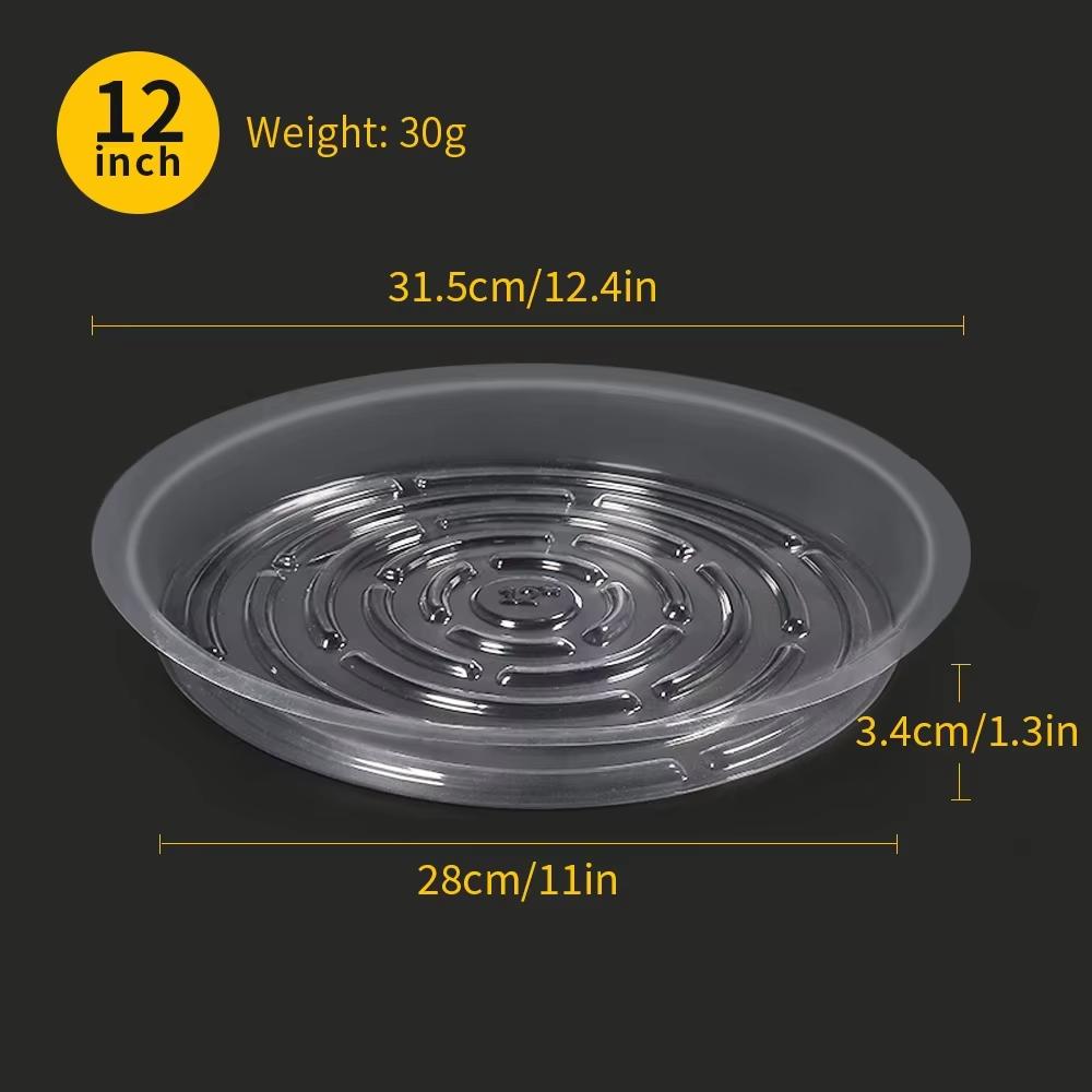 Transparent Horticultural Plant Pot Base Anti-Slip Circular Household Pot Tray Waterproof Plastic Water Storage Stain Drainage