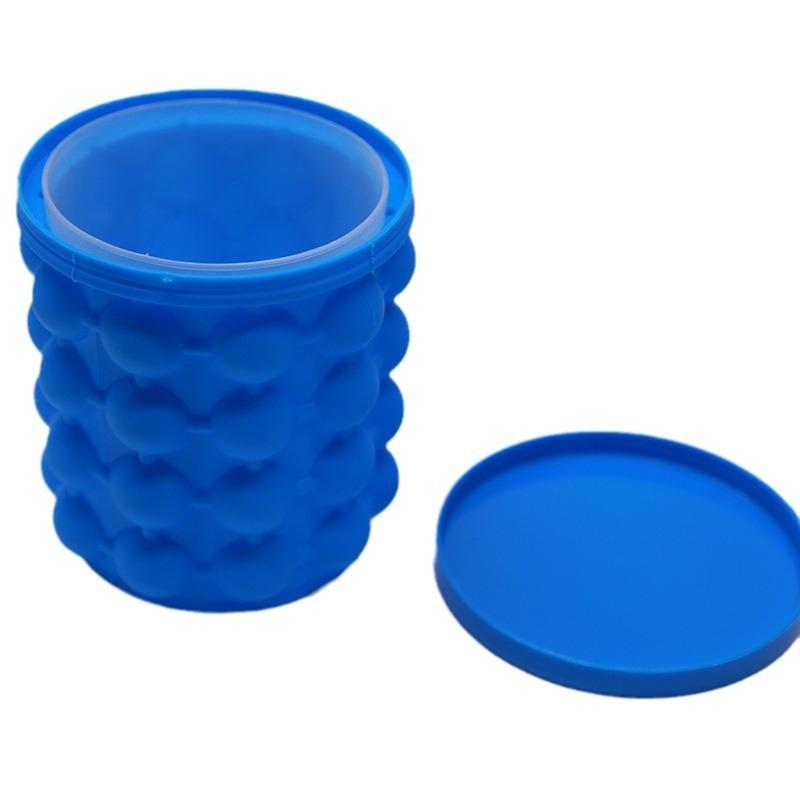 2 in 1 Ice Cube Mold Bucket Ice Tray Silicone Ice Bucket Portable Frozen Drink Maker for Whiskey Beer Bottle Bucket Kitchen Tool