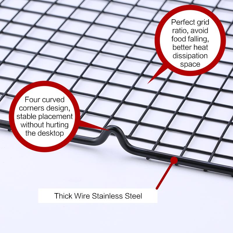 1pcs Single Layer Stainless Steel BBQ Bread Cake Cooling Rack Drip Dry Rack Cooling Grid Baking Pan Household Baking Tools
