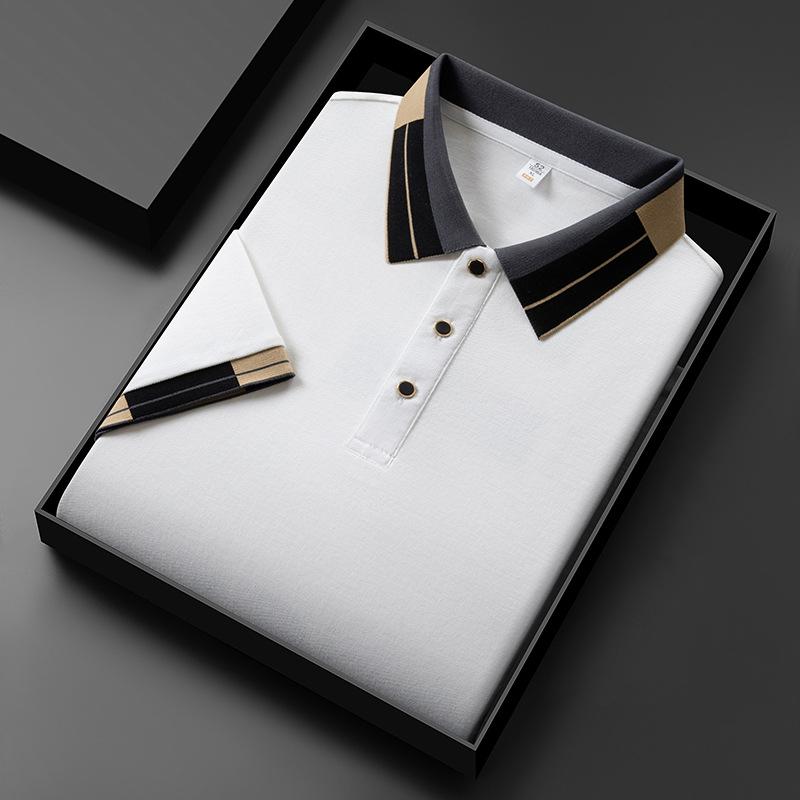 Breathable Polo Shirt Men's Summer Business Casual Solid Color All-match Simple Men's T-shirt