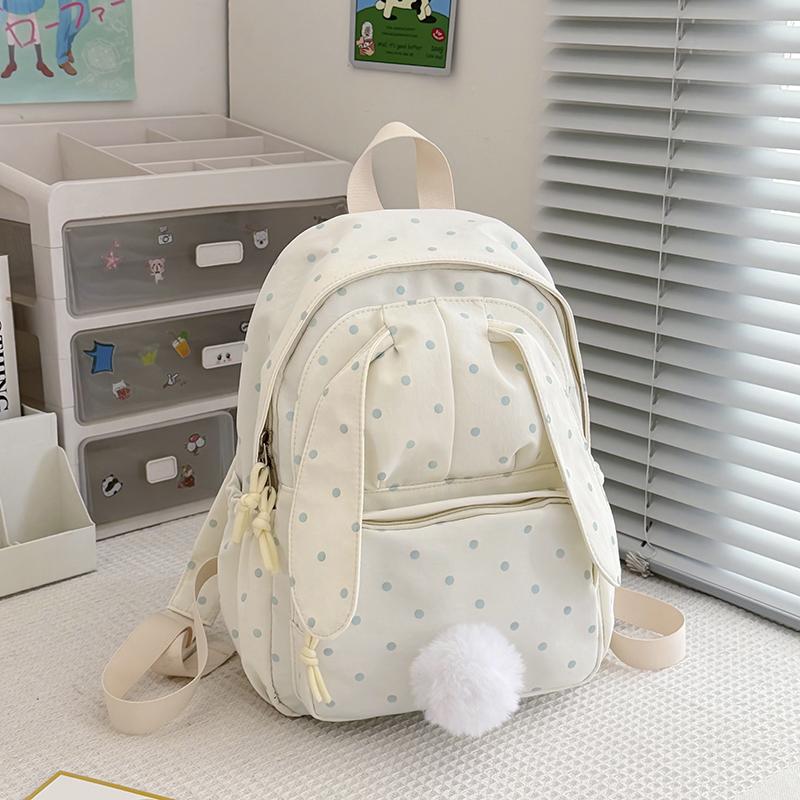 Women Polka Dot Nylon Backpack Casual Travel Daypack School Bag