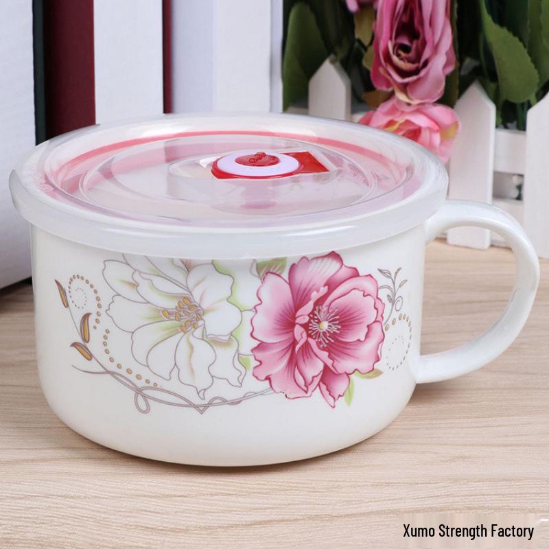 Uszczelniona Ceramiczna Miska na Lunch: Bezpieczny w mikrofalówce z uchwytem - Idealny dla pracowników biurowych