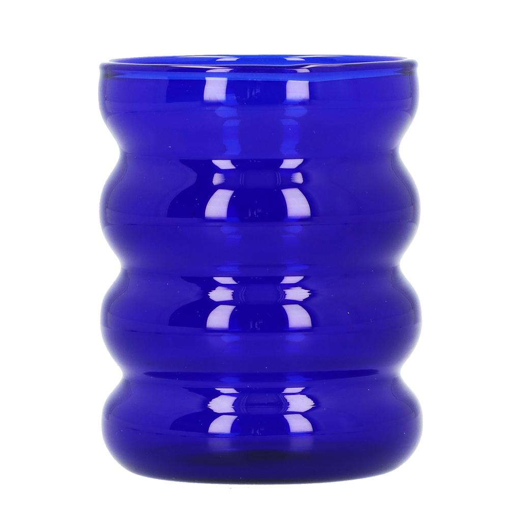 Bamboo Joint Design High Borosilicate Glass Cup HeatResistant Drinking Cup for Milk Beer Coffee(Blue )