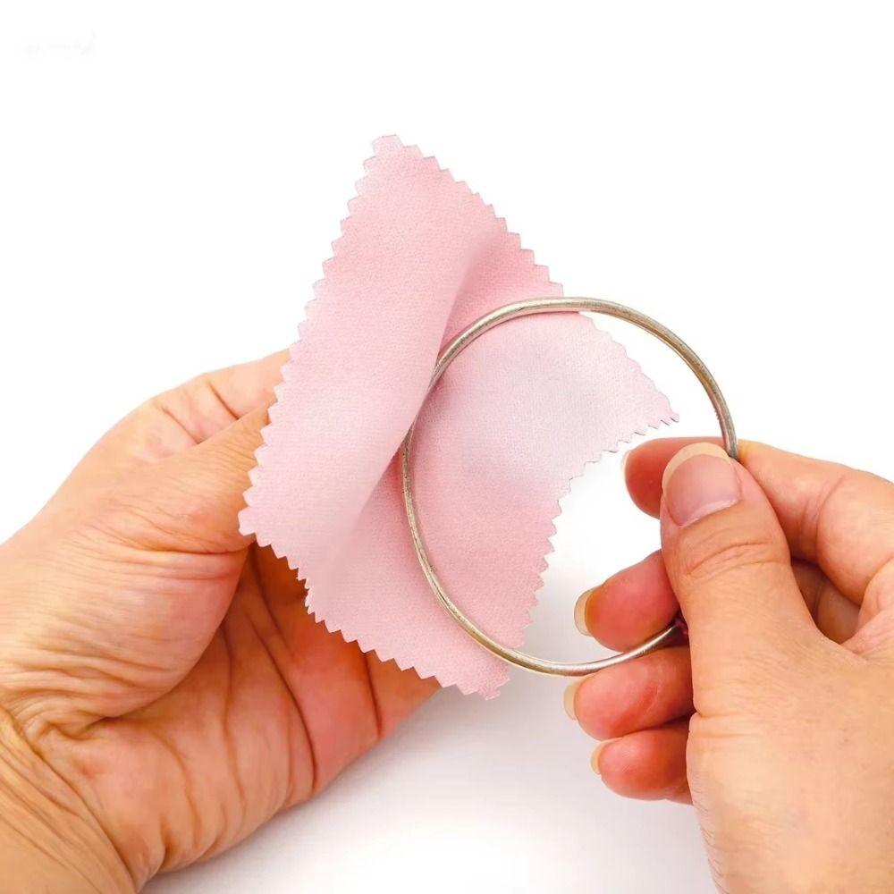 50Pcs Reusable Jewelry Cleaning Cloth 8x8cm Cleaning Polishing Cloth  Anti-Tarnish Tool