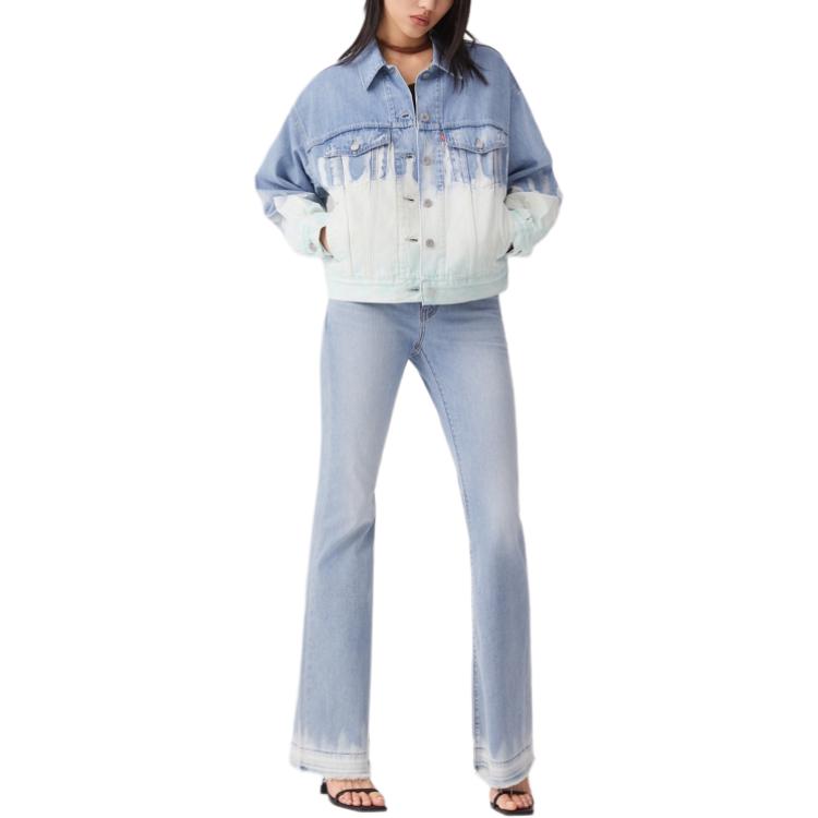 Levis Cool Series American Vintage Loose Casual Lapel Long Sleeve Denim Jacket Women Jackets Light-Blue 002Z0-0000