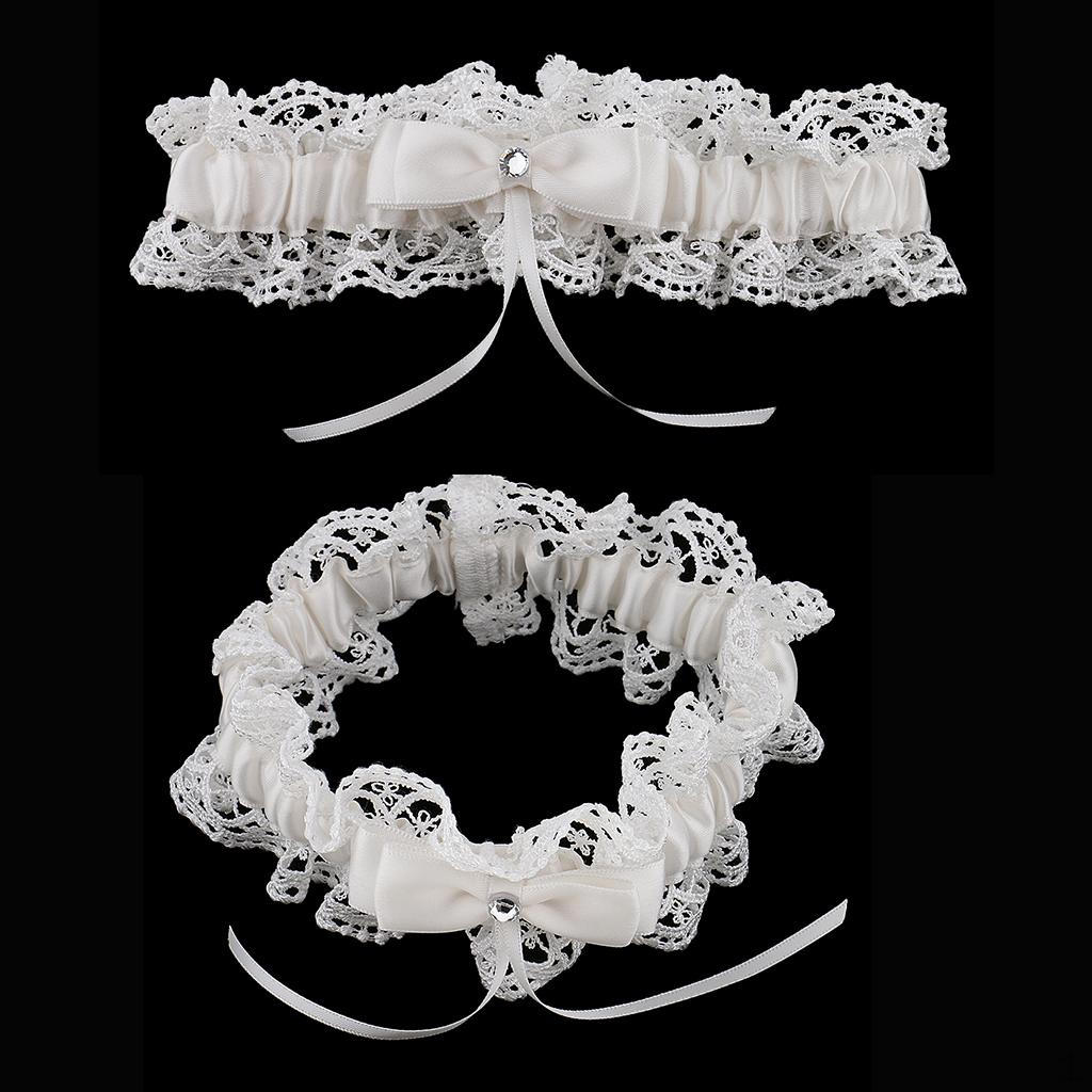 

2 шт. Свадебные подвязки для невесты с бантиком, бежевые