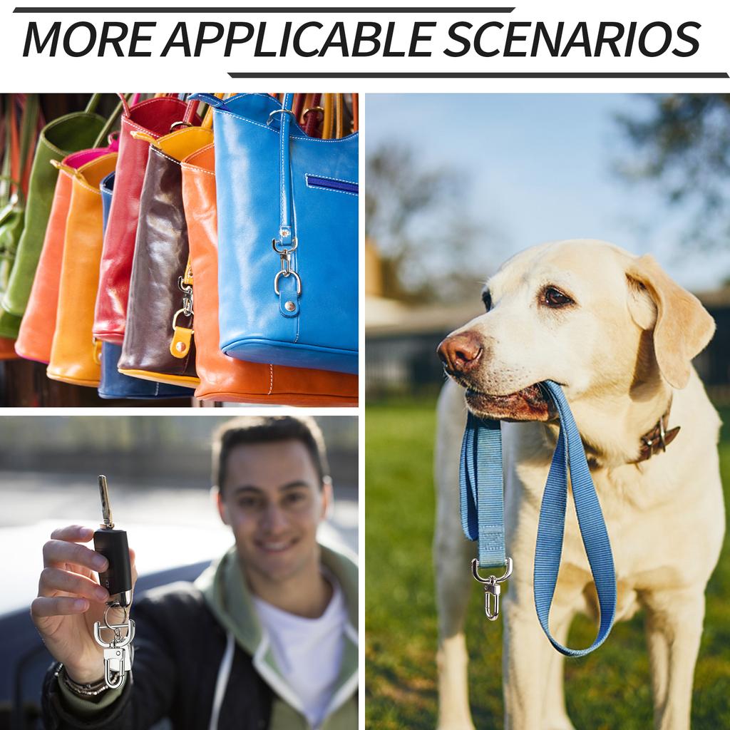 6 Pieces Detachable Snap Hook Purses Clasps With Screw Bar Replacement D-Rings