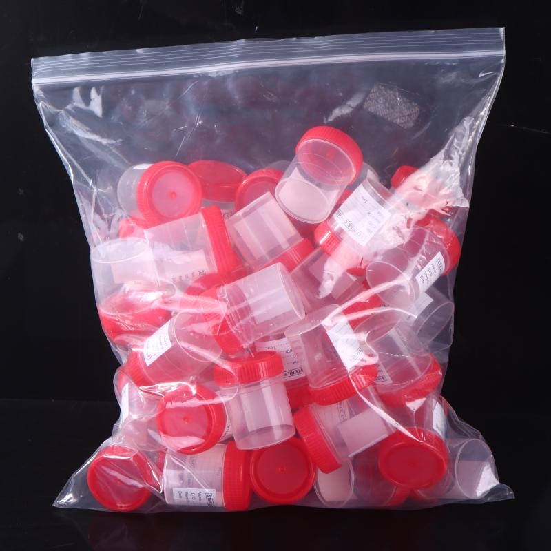 10/50Pcs 60Ml Plastic Cup Container Disposable Urine Collection Sample Cup Specimen Bottle Container With Tags