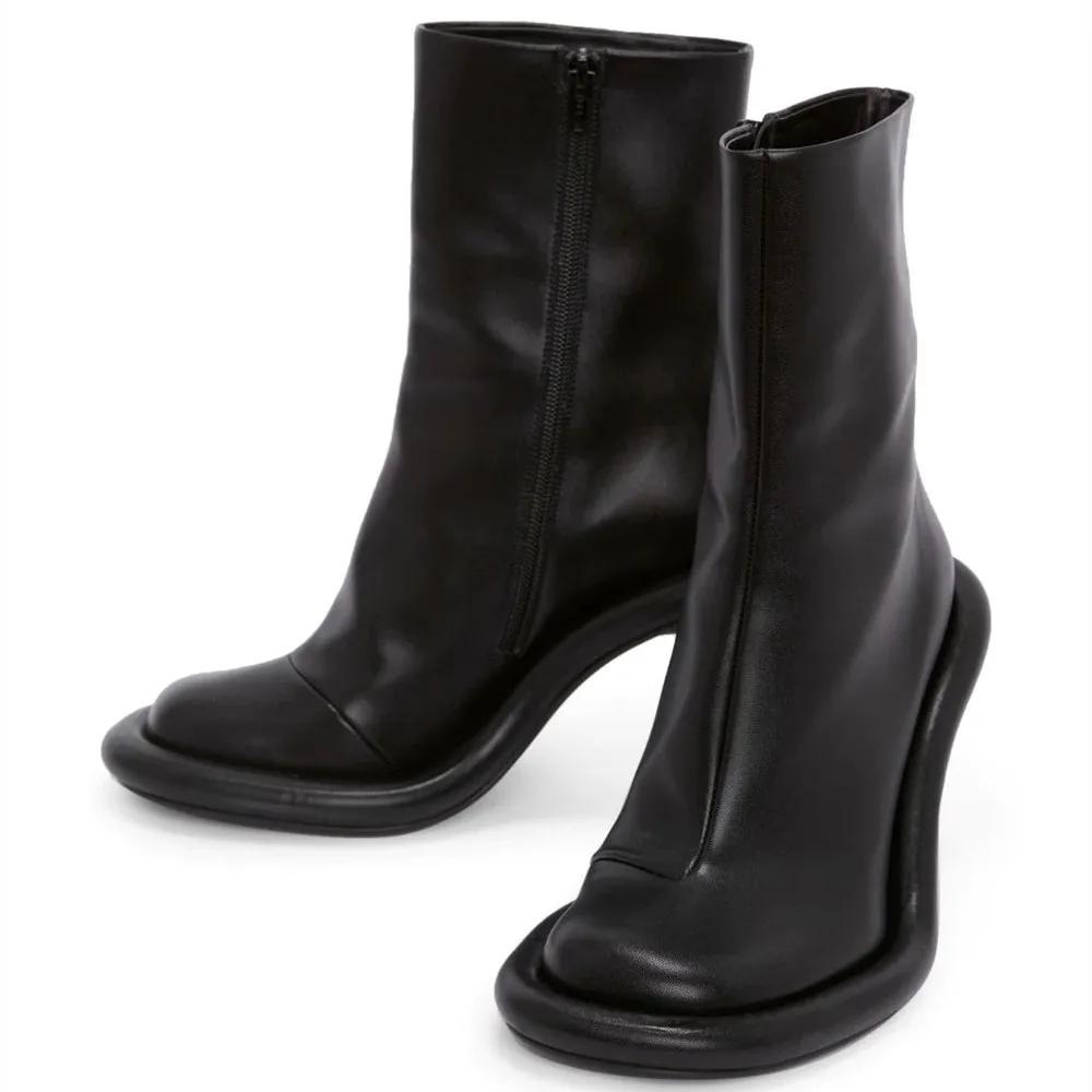 

Новая Мода Каблук-шпилька Ретро Европейский и Американский Бренд Боковая Молния Деним Короткие Ботинки Обувь на Платформе Обувь для Женщин 35 чёрный