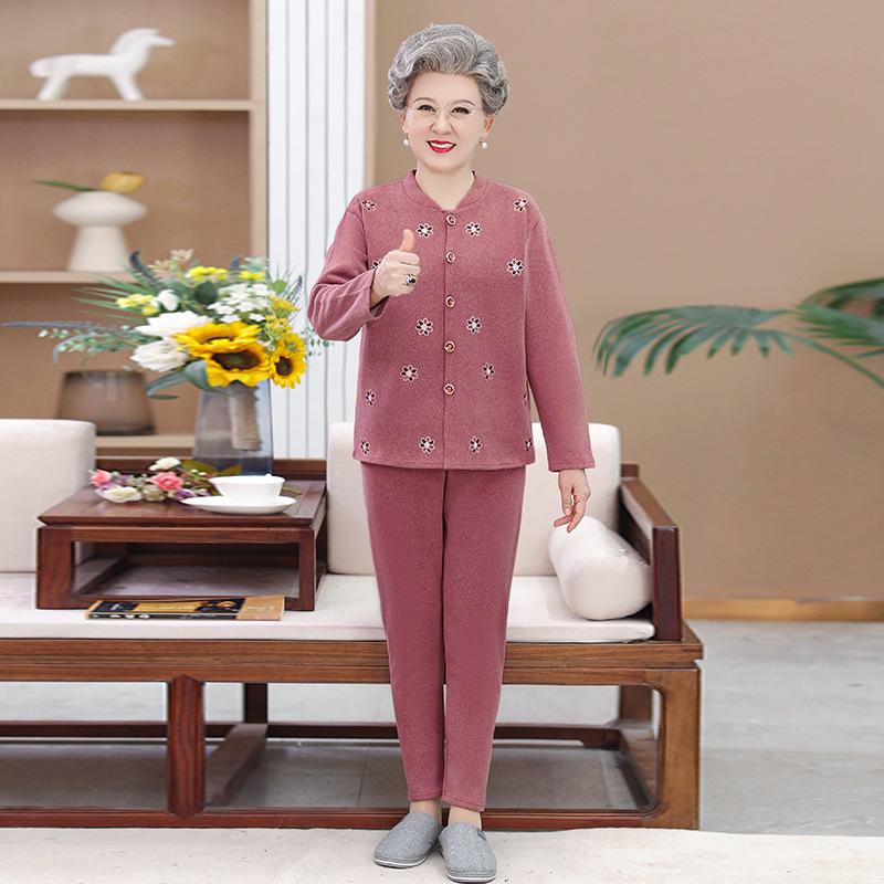 Women's Thermal Fleece-Lined Winter Pajama Set - Cardigan & Pants