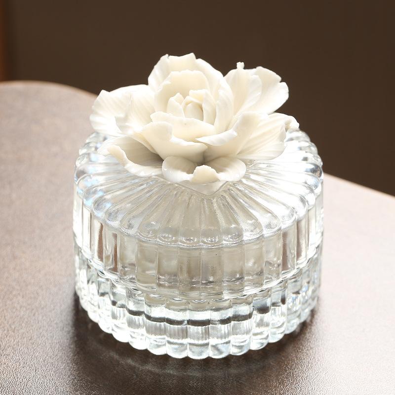 

Скандинавский керамический цветочный стеклянный ящик для хранения изысканная стеклянная банка для хранения дома креативное украшение для дома украшения подарок