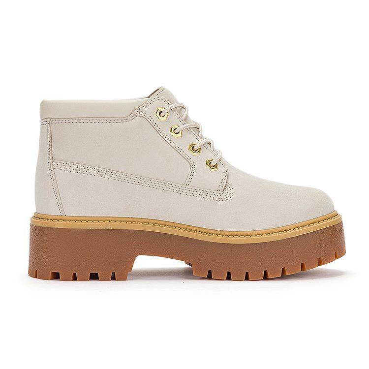 Timberland Botas Impermeables con Cordones Stone Street Mid 'Nubuck Blanco' para Mujer A64FRW