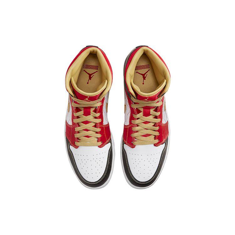 Unisexové tenisky Air Jordan 1 Mid SE GC XQ 2022 Bílá/Zlatý prach/Sportovní červená DV0576-176