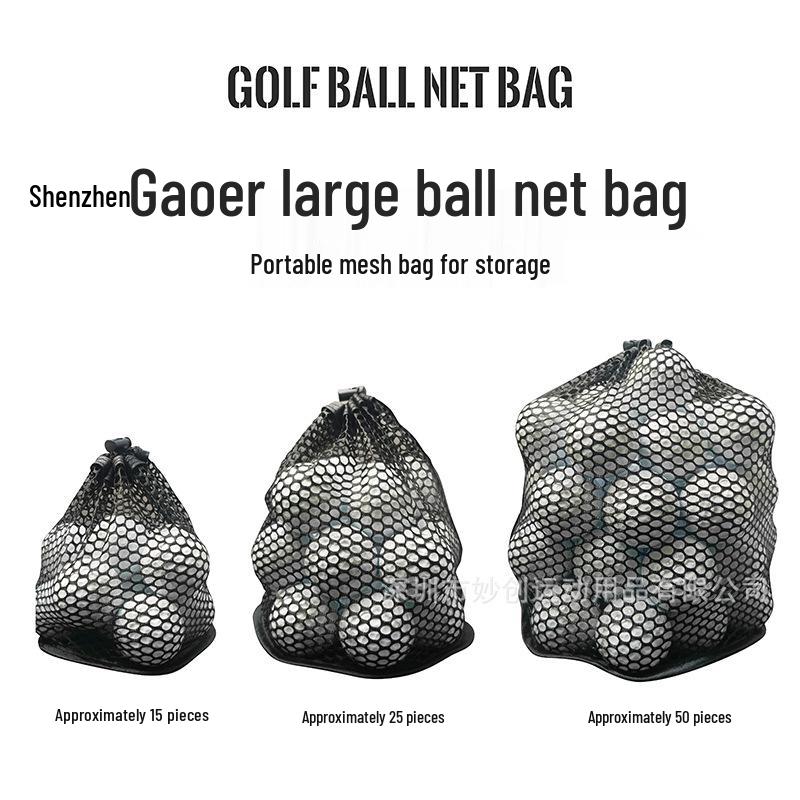 Mesh Golf Ball Storage Bag - Holds 15/25/50 Balls - Available In Three Colors and Sizes
