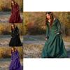 Elegant Women's Medieval Dress With Long Sleeves For Gothic Halloween Cosplay Events
