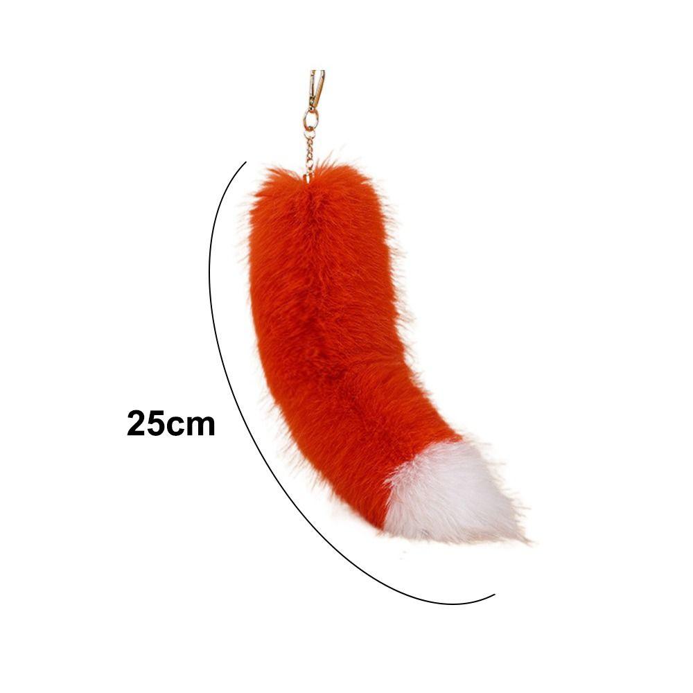 Süßer Riesiger Flauschiger Kunstpelz Fuchs Schwanz Schlüsselanhänger Weicher Warmer Pelz Anhänger Verdickung Fuchs Pelz Schlüsselanhänger Zubehör für Frauen Mädchen