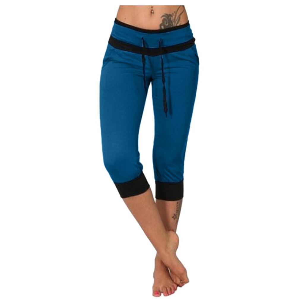 Female Summer High Waist Temperament Commuter Cropped Pants Color Matching Tight-fitting Casual Pants