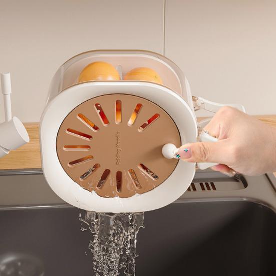 Yousheng Drain Basket Foldable Handle 2-in-1 Wash Drain Design Kitchen Colander Strainer Storage Bowl Fruit Vegetable Washing Bowl