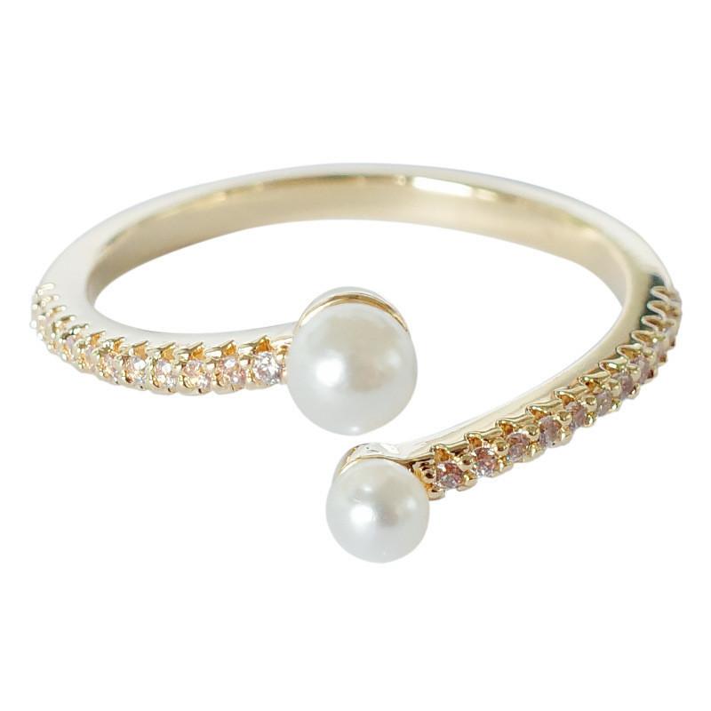 

Модное регулируемое кольцо с жемчугом и драгоценными камнями в корейском стиле для женщин, весна 2023