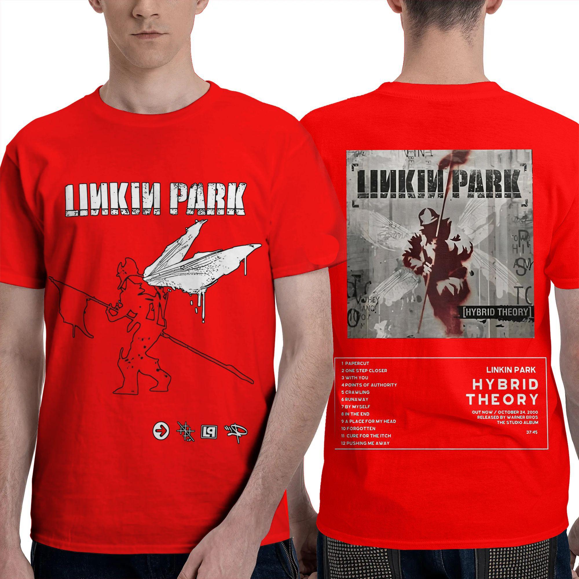 

L-Linkin P-Park Мужская футболка Группа Безумная футболка с коротким рукавом и круглым вырезом 100% хлопок Одежда больших размеров S