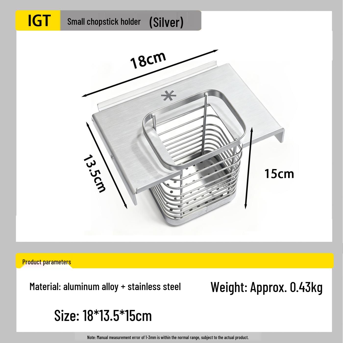 IGT Stainless Steel Chopstick Holder with Drainage Design for Camping Cutlery