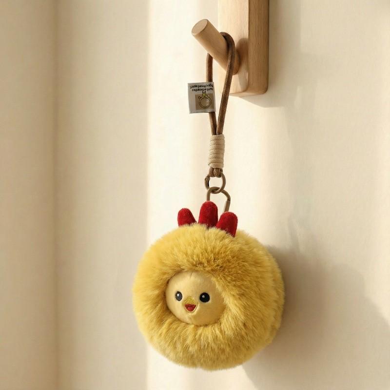 Plush Zodiac Animal Keychain With Soft Polyester Filling For Backpack Or Bag Decor