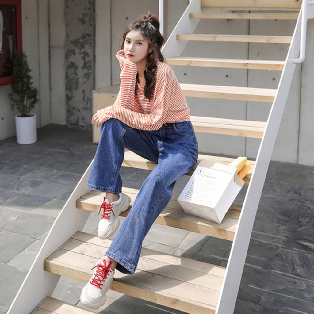 Women's High Waist Straight Leg Jeans Loose Wide Leg Trousers Casual Denim Pants