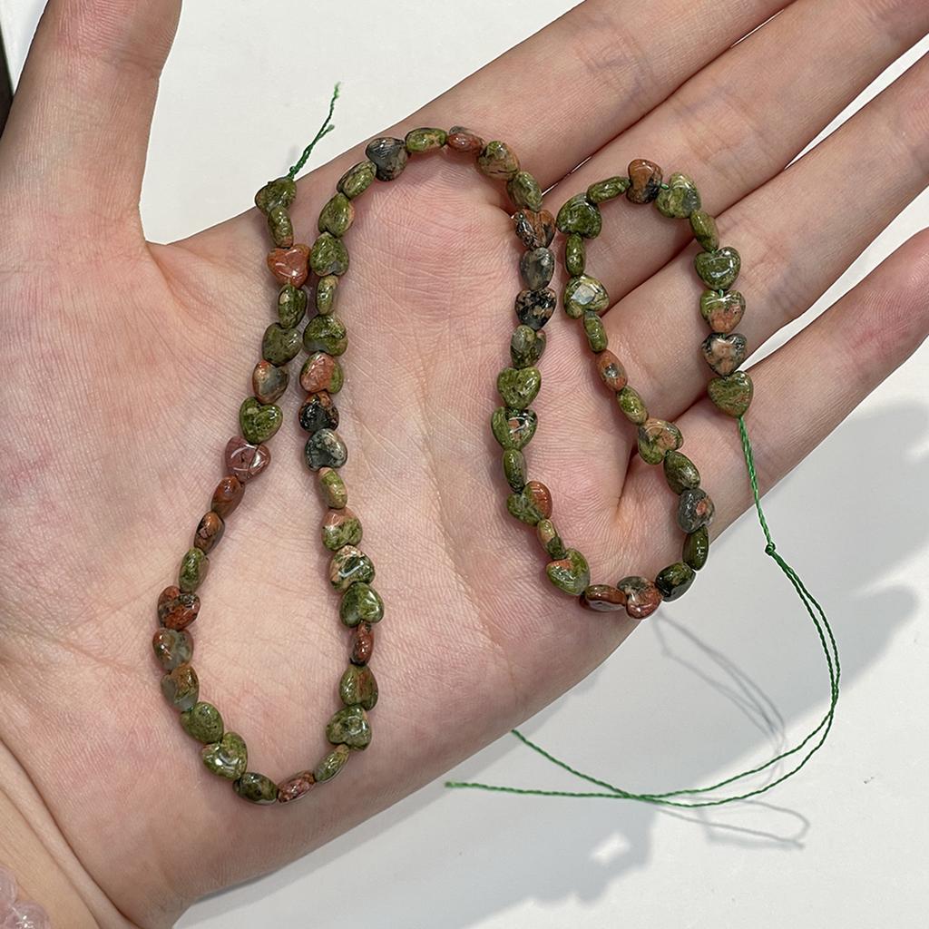 1 Strand Natural Stone Heart Beads 6.5×6.5mm, 38cm Loose Heart Beads For DIY Bracelet Necklace Jewelry Making