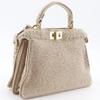 FENDI Peekaboo Handbag 2WAYShoulder pink beige Mouton Women Used