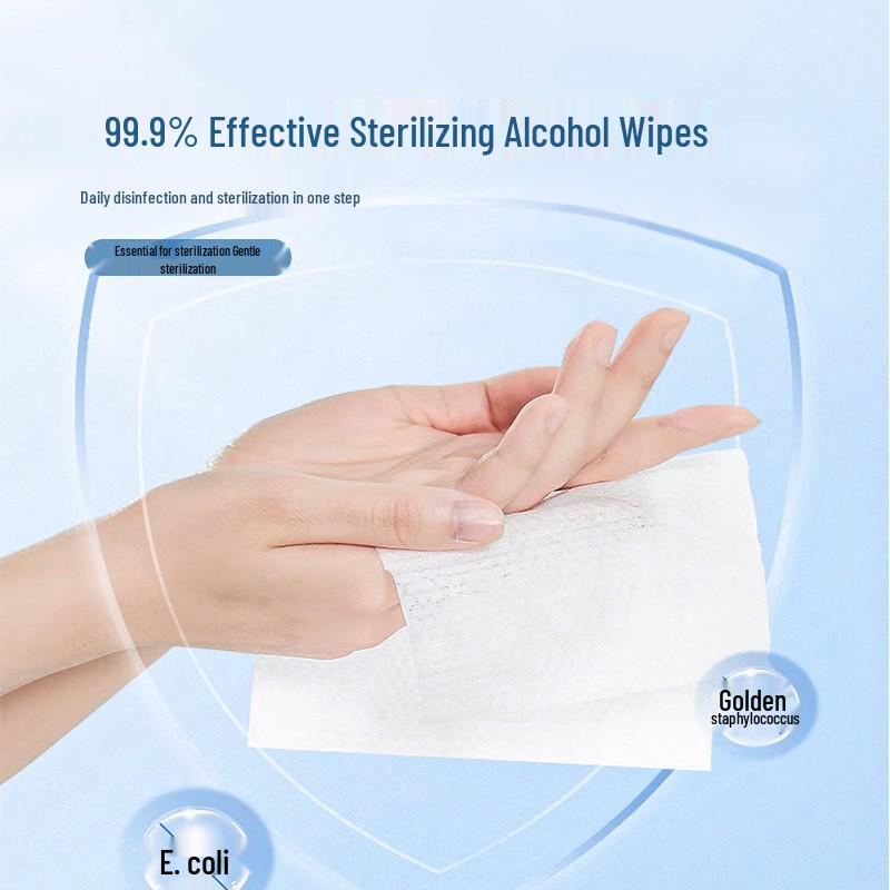 Extra Thick 75% Alcohol Wipes - 80-Count Pack for Household Use