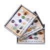 24TE Colors Natural Stone Collection Set Box Stone for Art Collection,Polished Stone Geological Teaching Tool