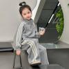 Autumn 2025 Girls' Sportswear Set: Stylish Children's Sweatshirt & Sweatpants Two-Piece