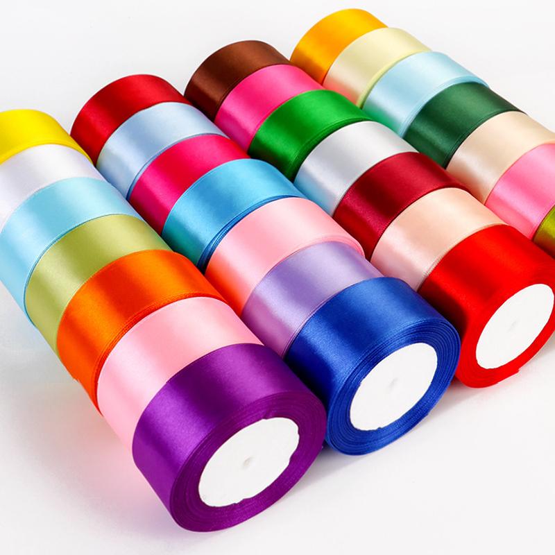 4 cm breites Satinband 25 Yards DIY Bastelbedarf für Rosenherstellung, Geschenkverpackung & Stuhllehnen-Dekoration
