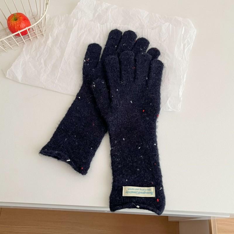 Womens Winter Wool Blend Knitted Beaded Scarf Gloves Set Casual Chic Accessory In Multiple Colors