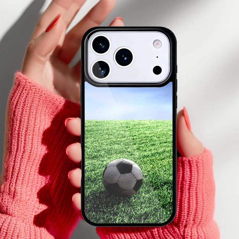 Football Field Green Phone Case for iPhone 17 16 15 14 13 Pro Max Back Cover for 12 11 Pro Coque