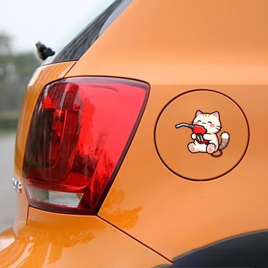 20 piece cartoon kitten hand-held refueling gun refueling prompt sticker car refueling port sticker