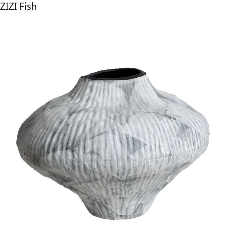 Retro Zen Inspired Ceramic Vase Creative Plant Pot Table Decoration Flowers Arrangement Floral Vases Room Aesthetic Decor