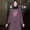 Women Plus Size Hijab Evening Dress Invitation Special Occasion Wedding High Quality Chiffon Fabric Muslim Turkish Stamp Sequin